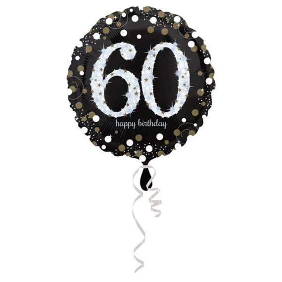 18 inch-es 60-as Happy Birthday Sparkling Születésnapi Fólia Lufi