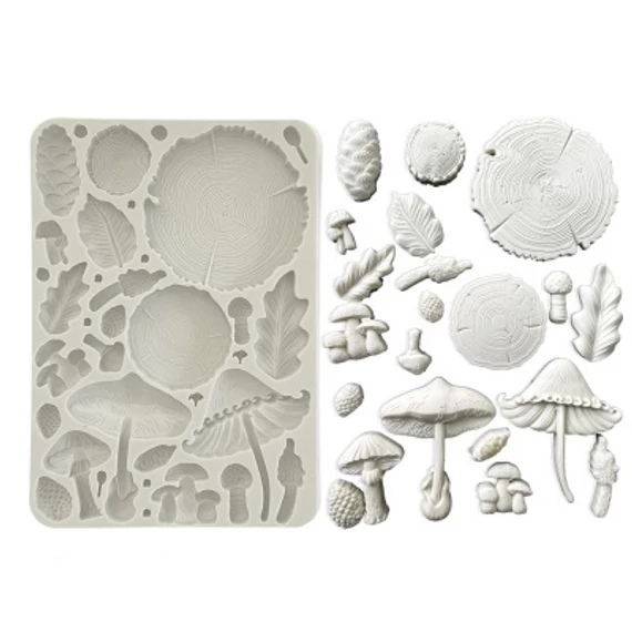 Szilikon öntőforma A/5 - Wood and mushrooms