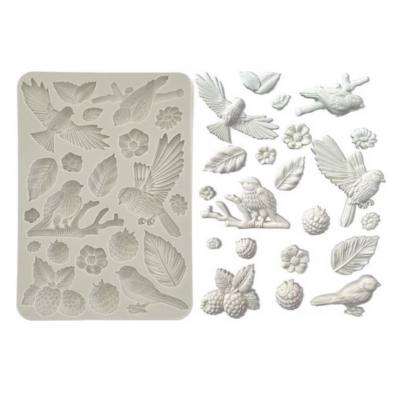 Szilikon öntőforma A/5 -  Forest birds