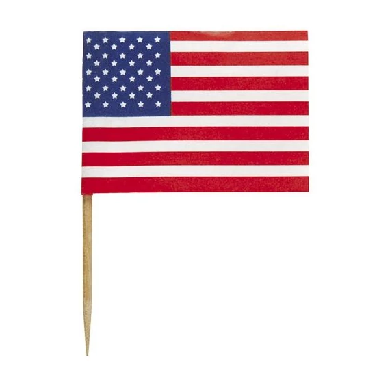 Amerikai Zászlós Parti Falatka Pálcika - 30 db-os