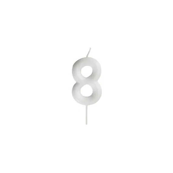 Számgyertya fehér, 8