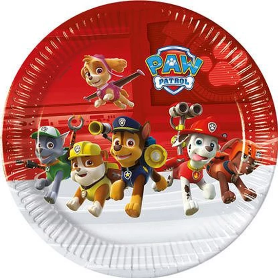 Mancs őrjárat- Paw Patrol parti tányér, 23cm, 8db/csomag