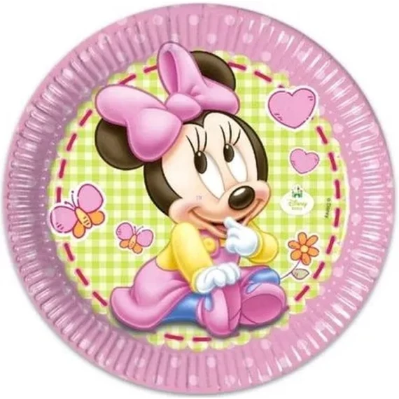 Baby Minnie Mouse parti tányér, 23cm, 8db/csomag