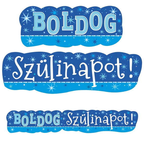 Boldog Szülinapot! Banner, kék, 148x27cm