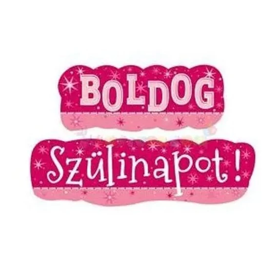 Boldog Szülinapot! Banner, rózsaszín, 148x27cm