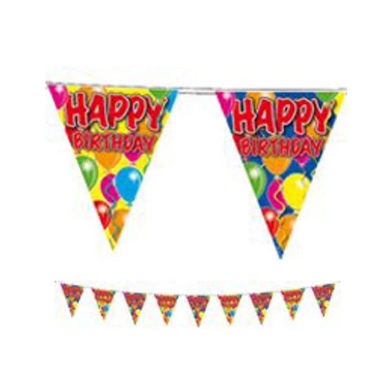 Happy Birthday Feliratos Szülinapi Zászlófüzér - 10 m