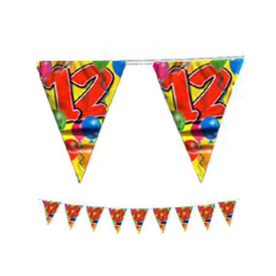 12-es Számos Szülinapi Parti Zászlófüzér - 10 m
