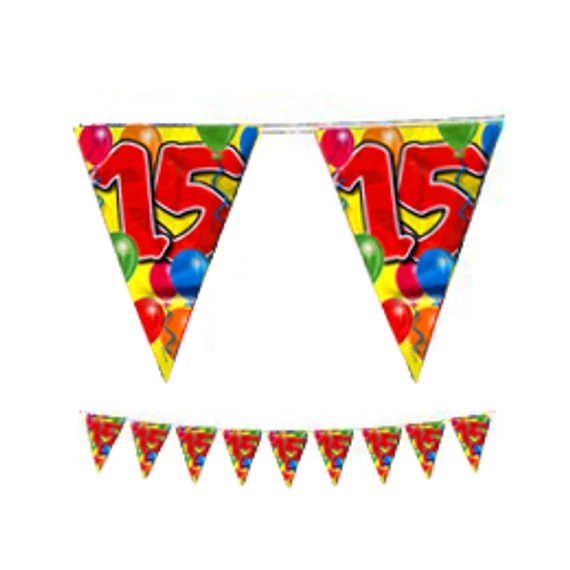 15-ös Számos Szülinapi Parti Zászlófüzér - 10 m