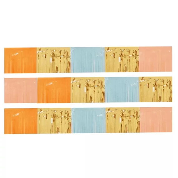 Party fólia függöny 26x152cm – Arany, menta és rózsaszín