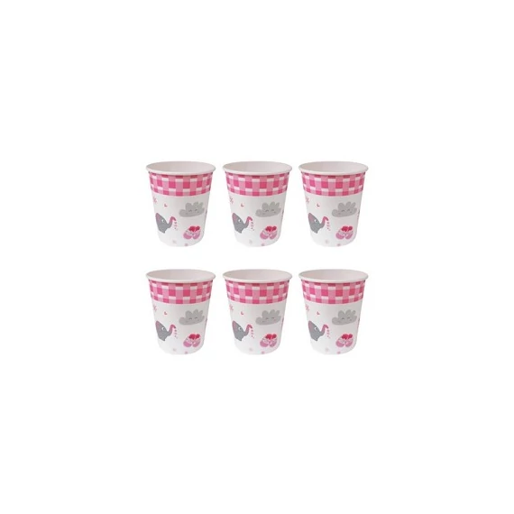 Rózsaszín Elefántos Parti Papír Pohár - 250 ml, 6 db-os
