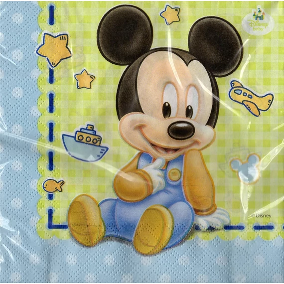 Baby Mickey Mouse parti szalvéta, 33x33cm