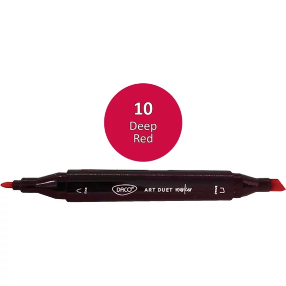 Alkoholos filctoll kétvégű, Daco "Art Duet" - 10 Deep Red