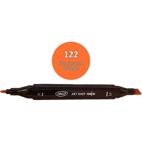 Alkoholos filctoll kétvégű, Daco "Art Duet" - 122 Fluo Orange