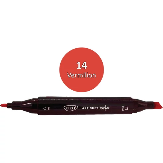 Alkoholos filctoll kétvégű, Daco "Art Duet" - 14 Vermilion