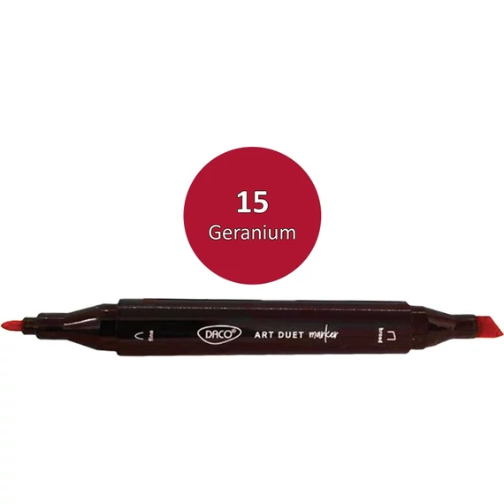 Alkoholos filctoll kétvégű, Daco "Art Duet" - 15 Geranium