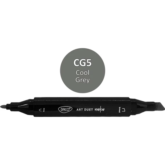 Alkoholos filctoll kétvégű, Daco "Art Duet" - CG5 Cool Grey