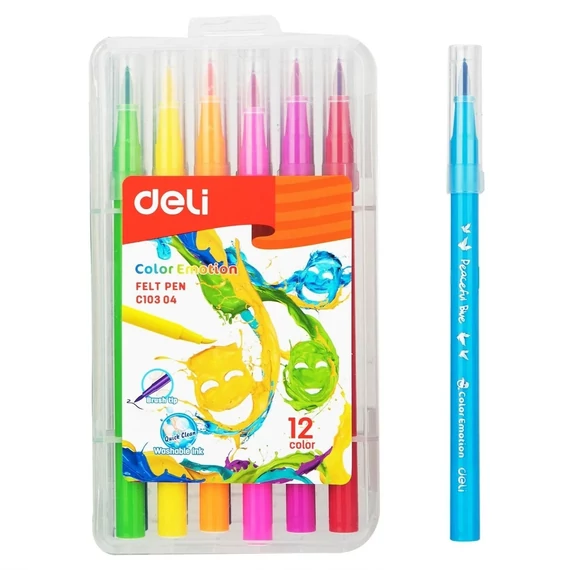 Deli ecsetfilc készlet, color emotion 12db
