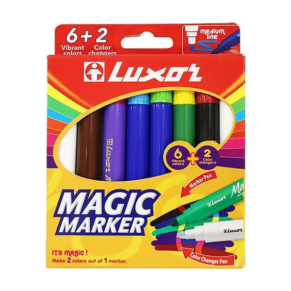 Színváltós filctoll 8 db - LUXOR Magic Marker 