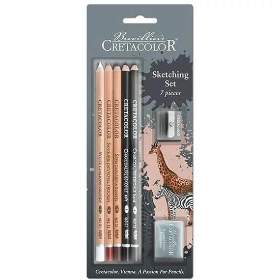 CRETACOLOR Sketching Set rajz- és vázlatkészlet, 7 db-os