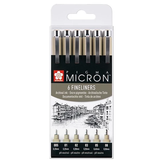Sakura Pigma Micron toll, 6 db-os készlet