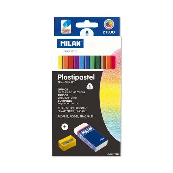 MILAN Plastipastel 12 db-os hegyezhető zsírkréta készlet