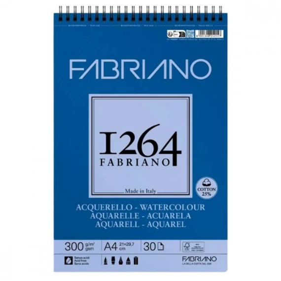 Akvarelltömb, Fabriano 1264, A/4, 300g
