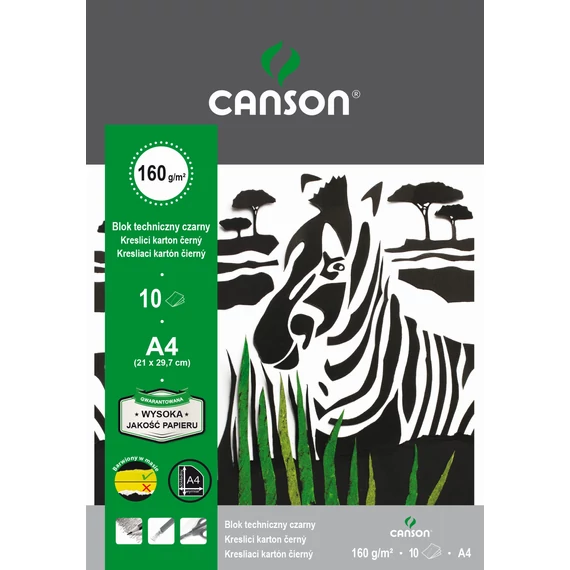 CANSON Fekete fotókarton blokk A/4, 10ív