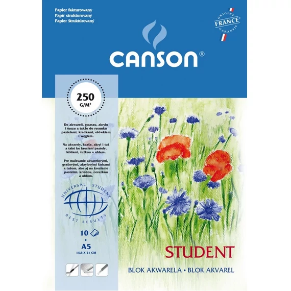 Canson Student akvarelltömb, A/5, 10ív, 250 g