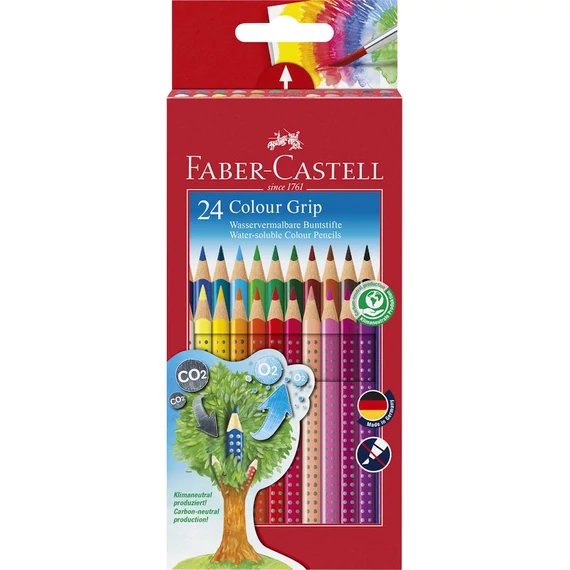 Faber-Castell színes akvarell ceruza készlet 24db-os GRIP 2001 papír dobozban