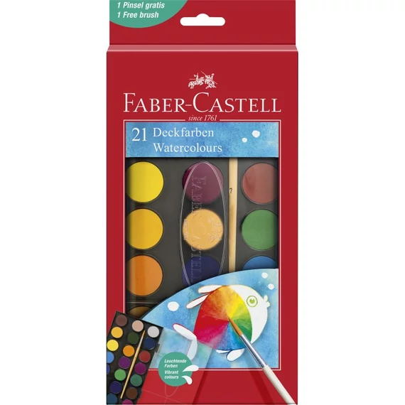 Faber-Castell vízfesték készlet 21db-os 30mm-es korongokkal