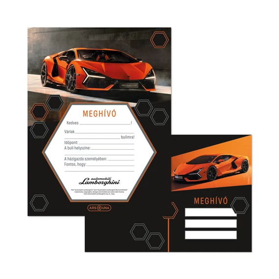 Ars Una Partimeghívó borítékkal - Lamborghini Piros
