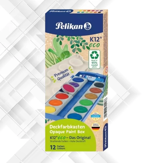 Vízfesték Pelikan 12 színű +1 keverőfehér K12® eco