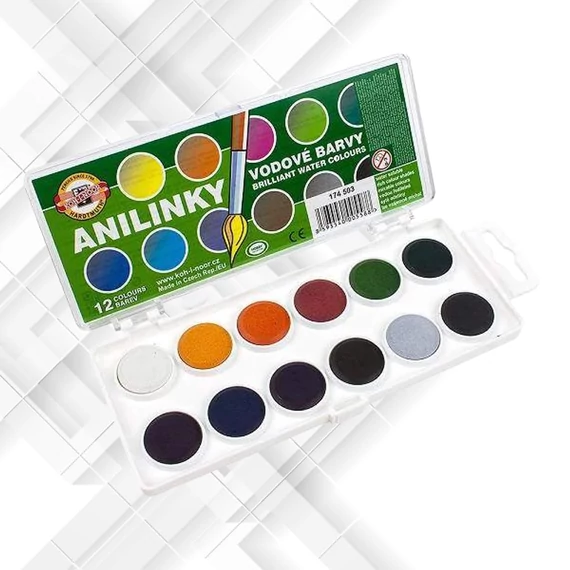 Koh-i-Noor Anilinky 12 darabos vízfesték készlet
