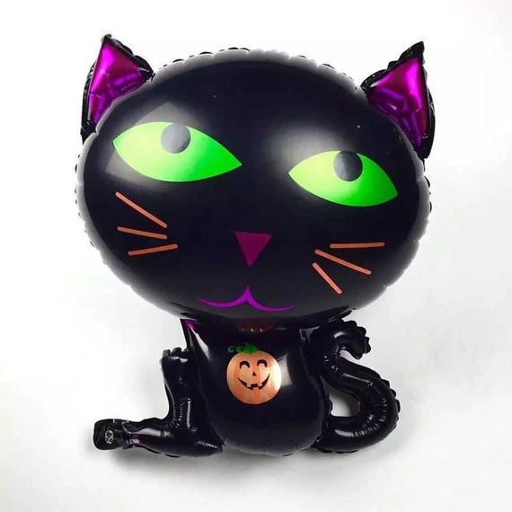 Léggömb fólia halloween fekete macska, 49,2x64,5cm