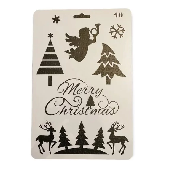 Karácsonyi ablak sablon, 17,5x26cm