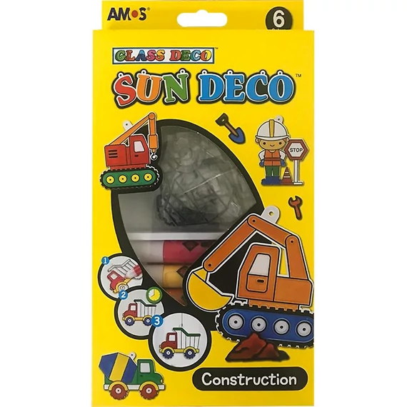 Üvegfesték, 6x10,5ml+kiegészítők, Építkezés