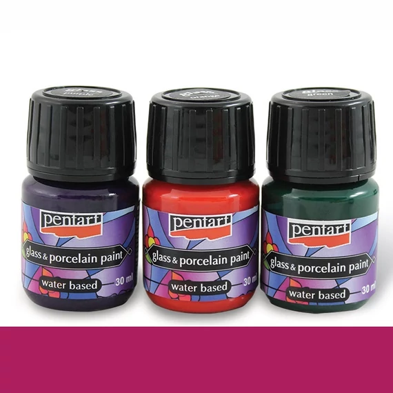 Üveg és porcelánfesték 30 ml magenta