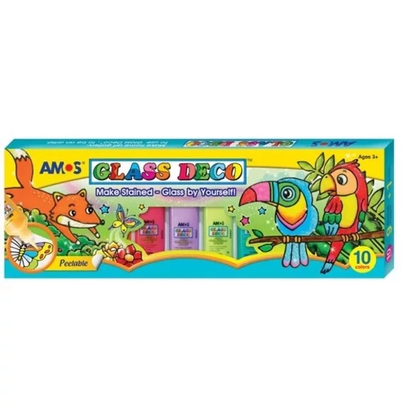 Üvegfesték 10x22ml, Amos